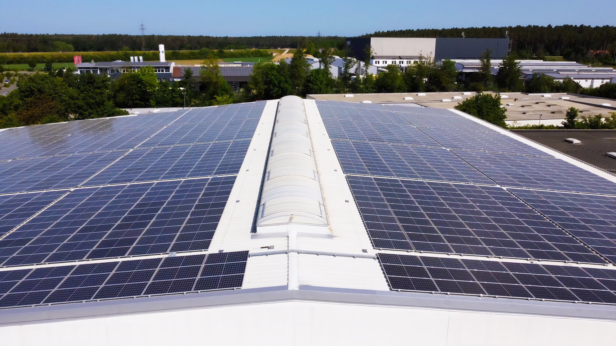 Die Solaranlage auf dem Dach der Firma Gunreben