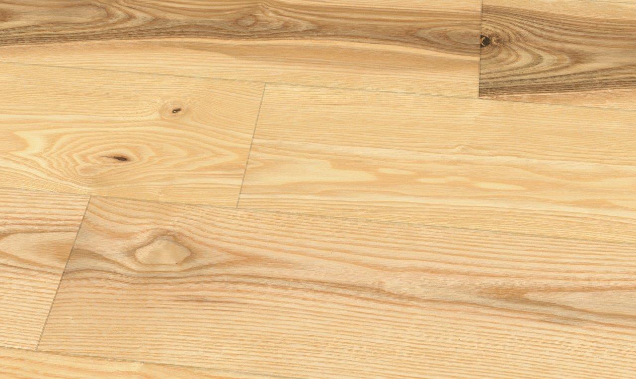 Esche Natur geölt, geschliffen Massivholzdiele 15 × 130 mm – Produktfoto
