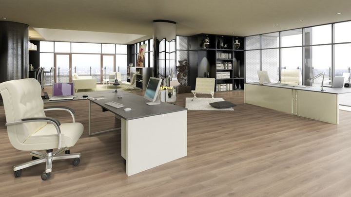 Juno Traffic Vinyl Designboden Click 5,0 × 182 × 1220 mm – Beispielbild Büro