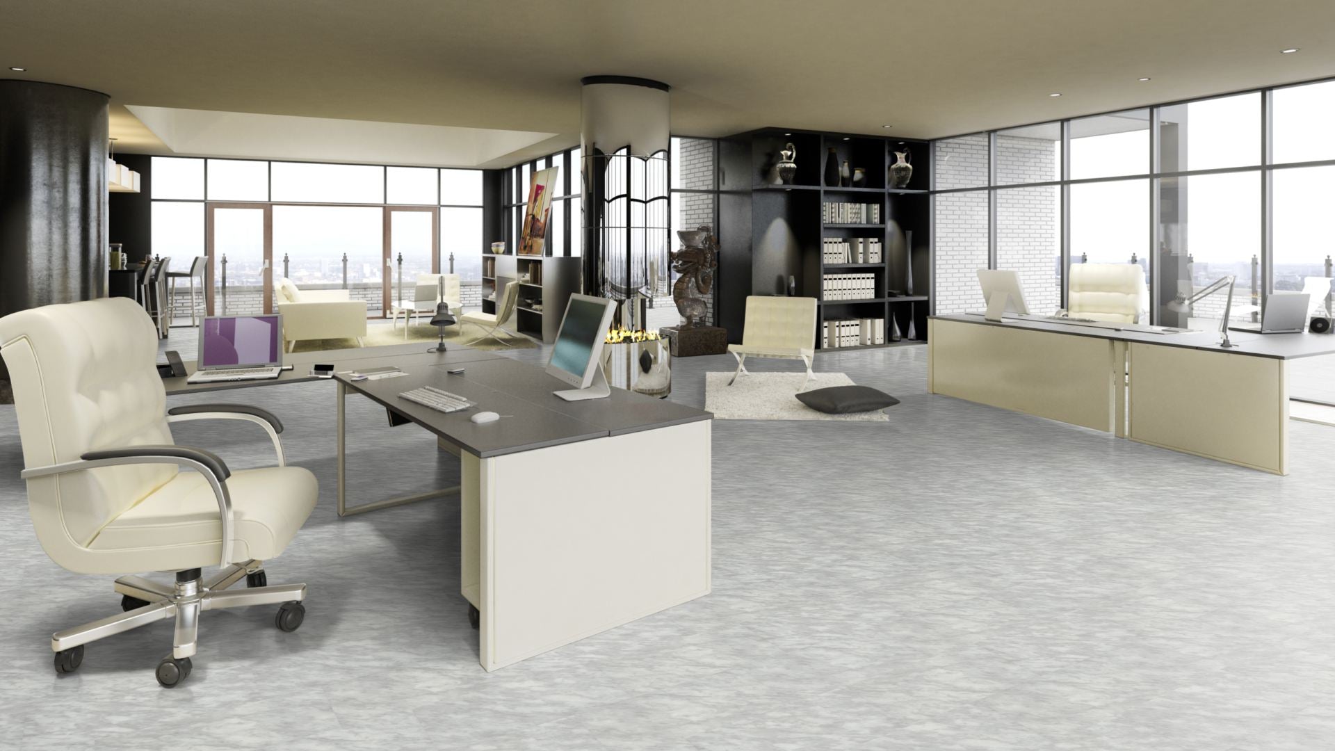 Poseidon Traffic Vinyl Designboden Click 5,0 × 305 × 610 mm – Beispielbild Büro