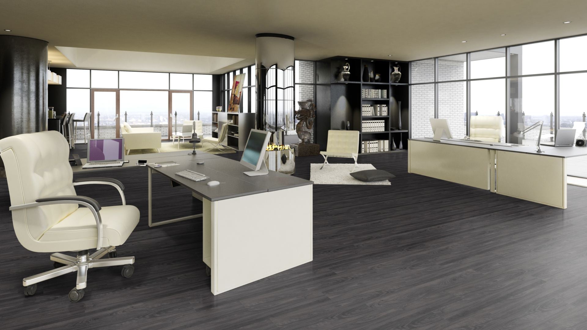 Zeus Traffic Vinyl Designboden Klebeplanke 2,5 × 188 × 1228 mm – Beispielbild Büro