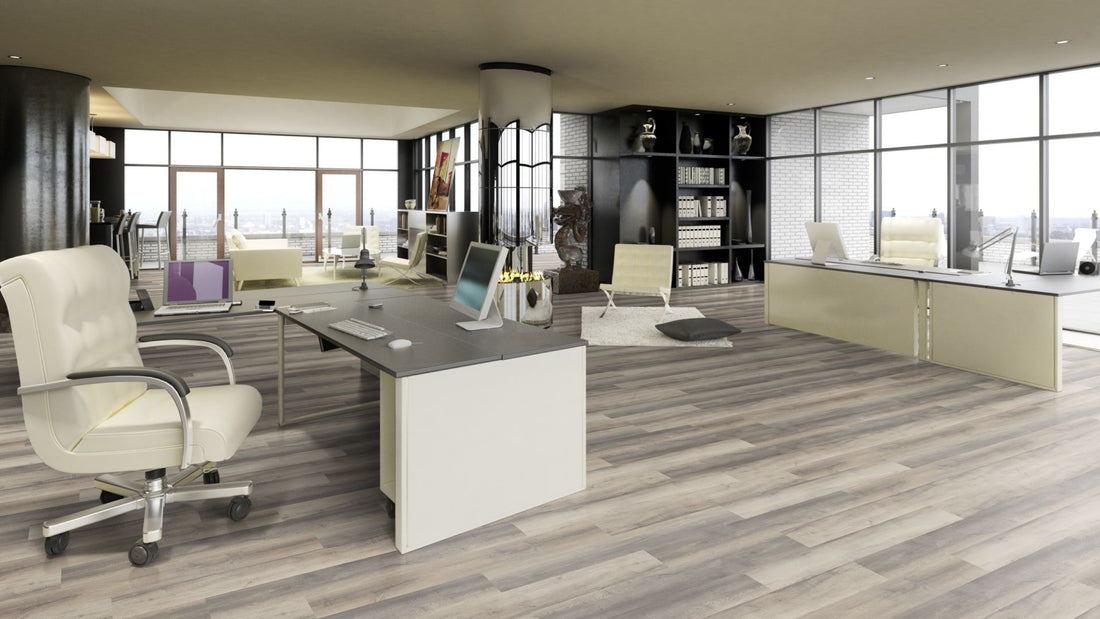 Mars Traffic Vinyl Designboden Klebeplanke 2,5 × 188 × 1228 mm – Beispielbild Büro