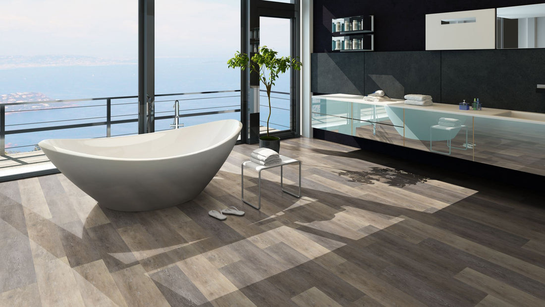 Neptun Traffic Vinyl Designboden Klebeplanke 2,5 × 188 × 1228 mm – Beispielbild modernes Bad