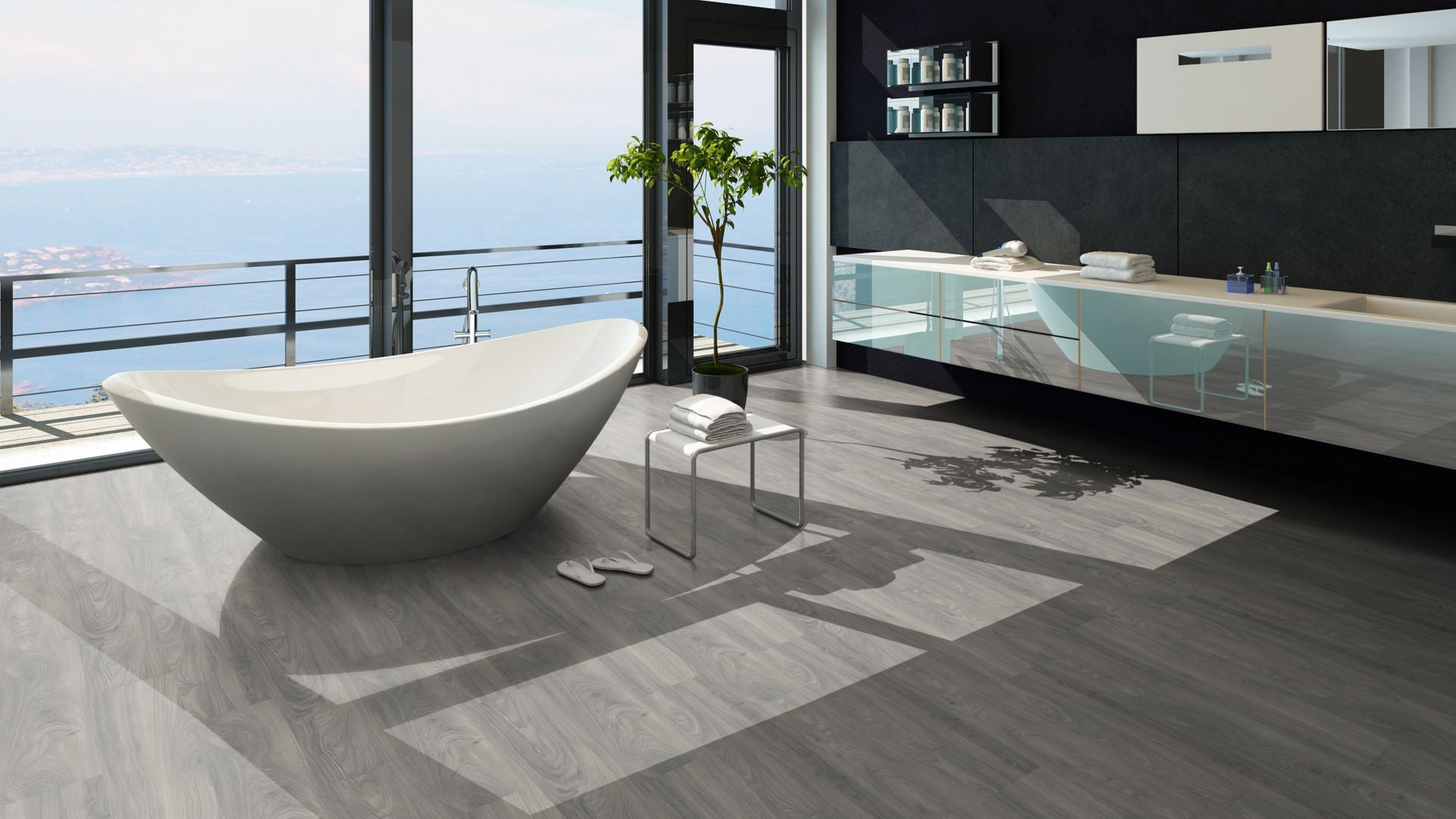 Helios Home SPC Vinyl Designboden Click Beispielbild Bad
