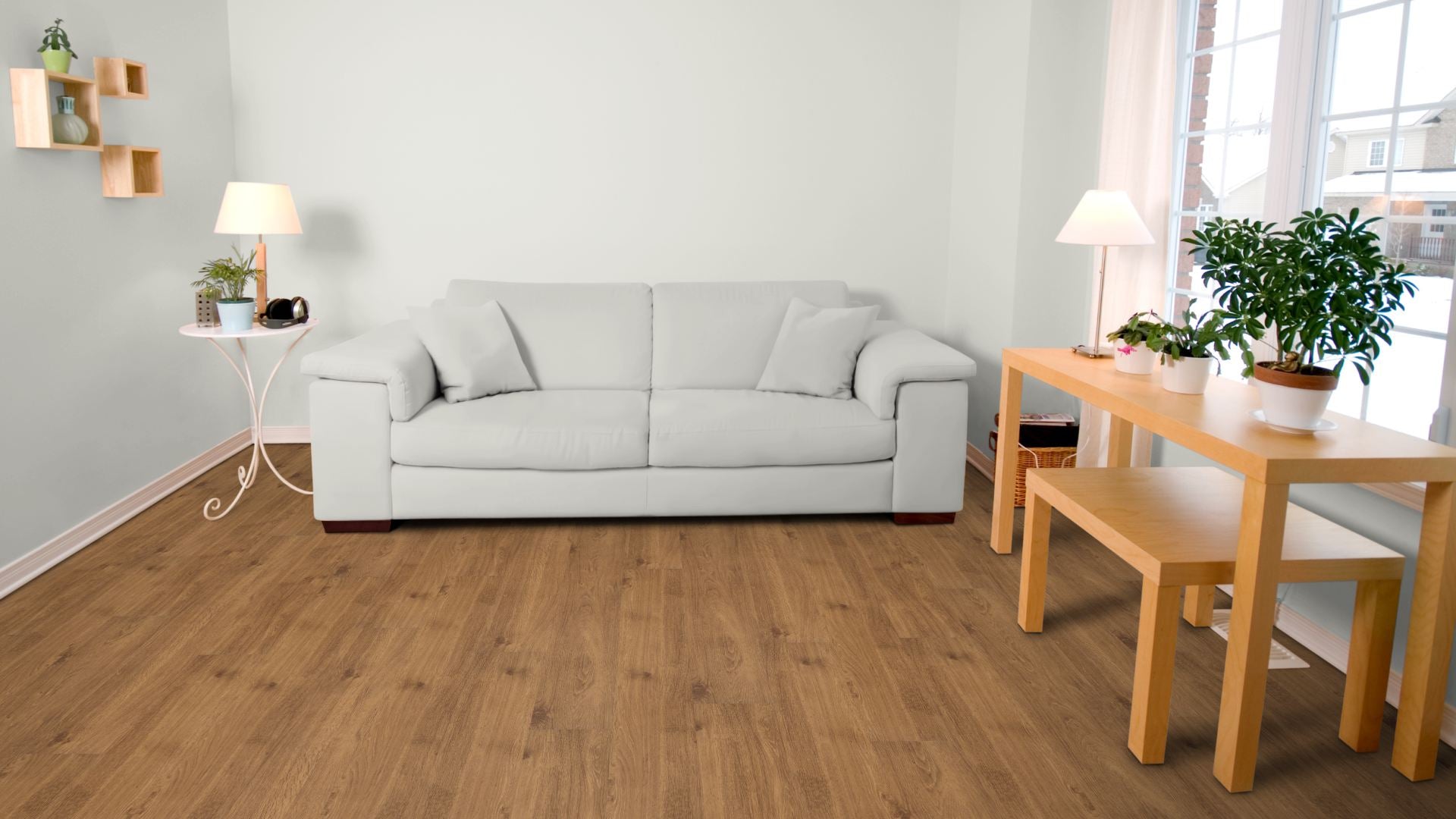Hermes Home SPC Vinyl Designboden Click Beispielbild Wohnzimmer
