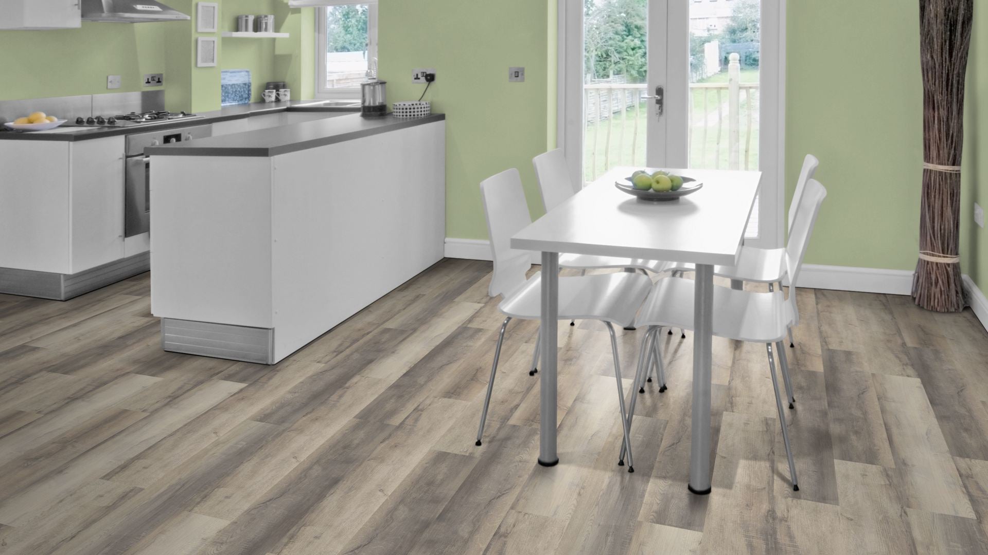 Mars Traffic SPC Vinyl Designboden Click 6,5 × 183 × 1220 mm – Beispielbild Küche