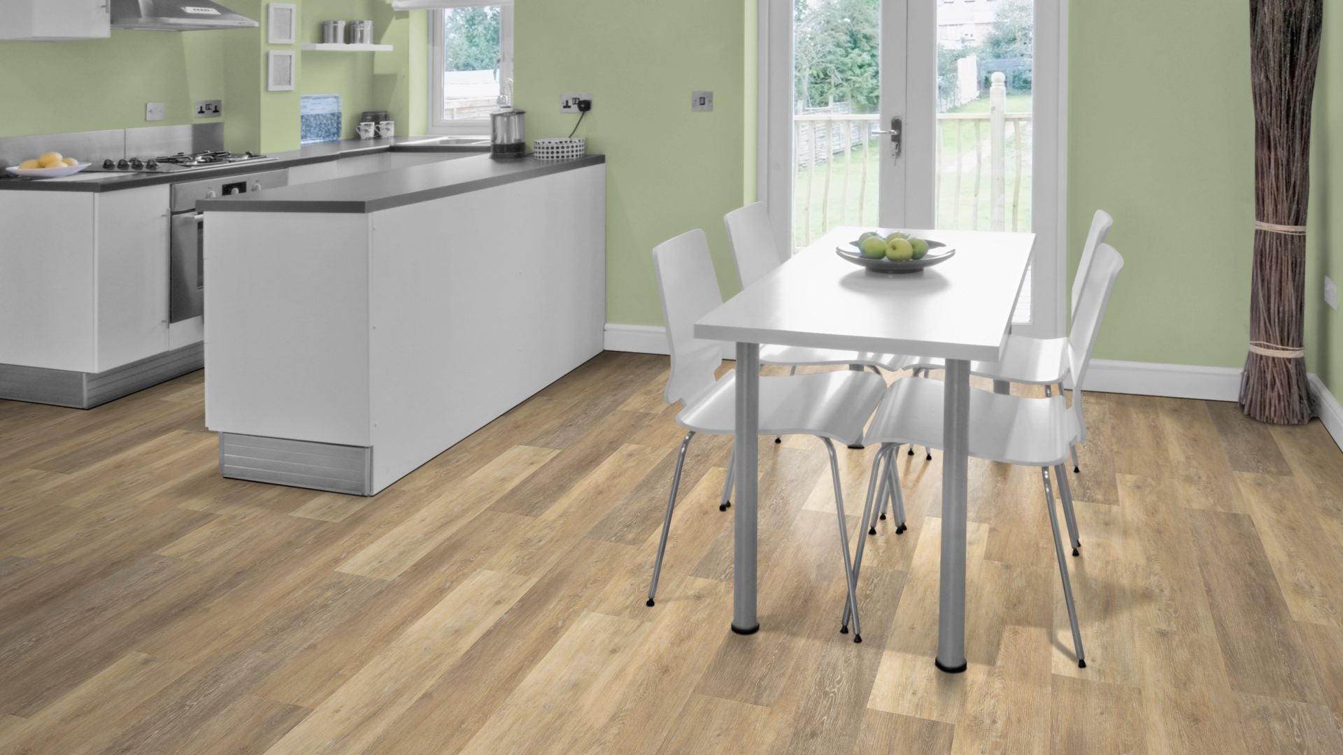 Juno Traffic SPC Vinyl Designboden Click 6,5 × 183 × 1220 mm – Beispielbild Küche