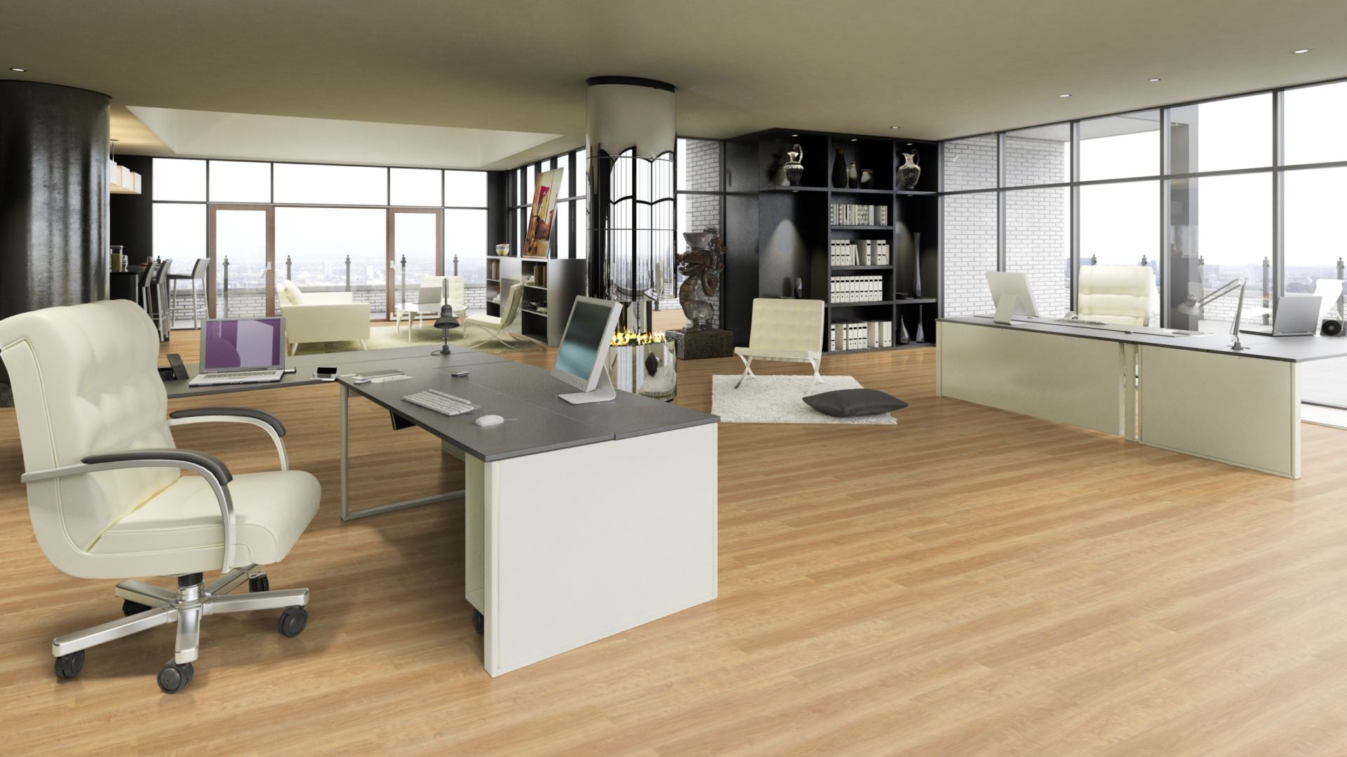 Juno Traffic SPC Vinyl Designboden Click 6,5 × 183 × 1220 mm – Beispielbild Büro