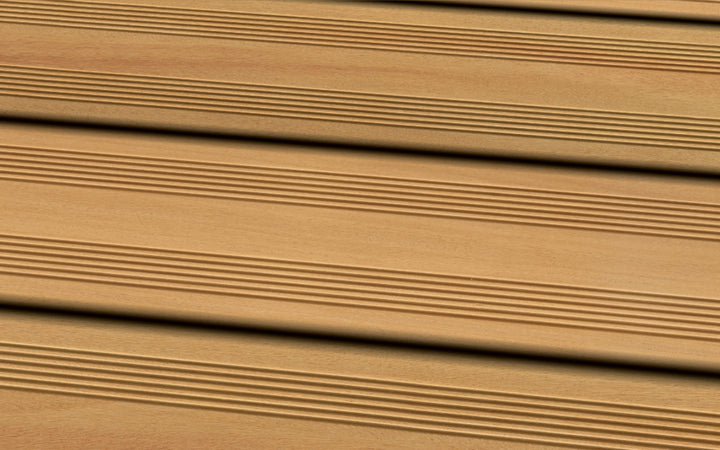 Garapa Prime KD französisch Systemdiele Terrassendiele 25 × 144 mm Nut & Feder Detailfoto