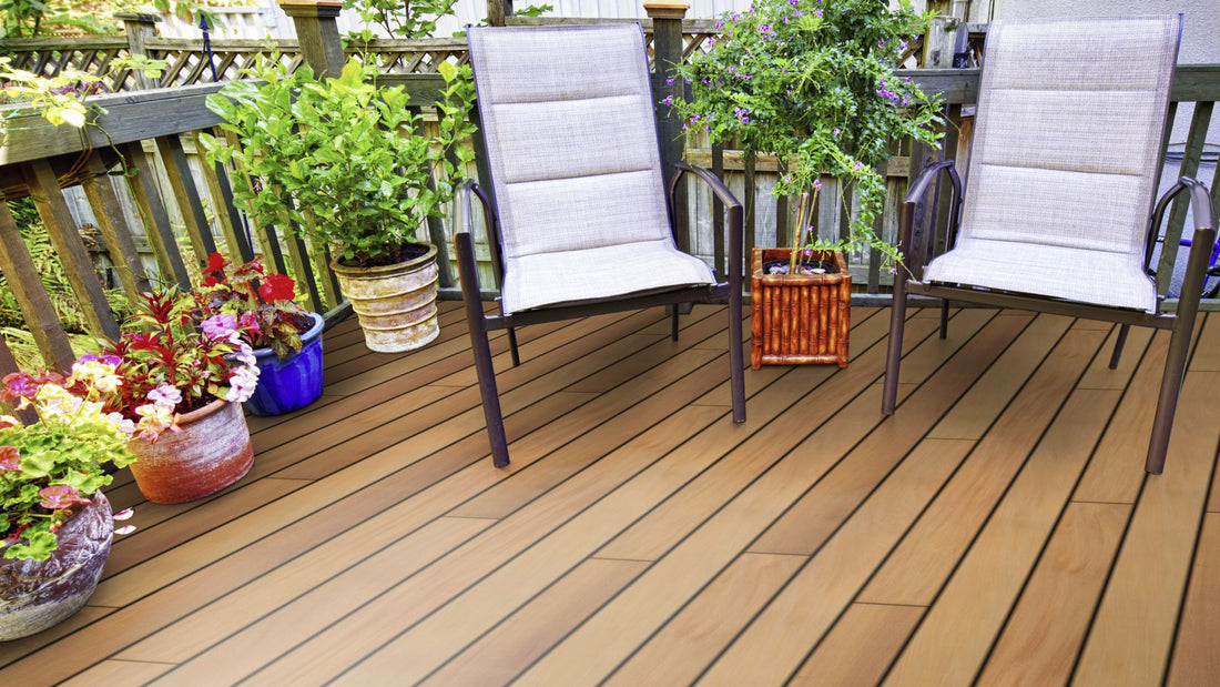 Garapa Prime KD glatt Systemdiele Terrassendiele Nut & Feder Beispielbild Garten