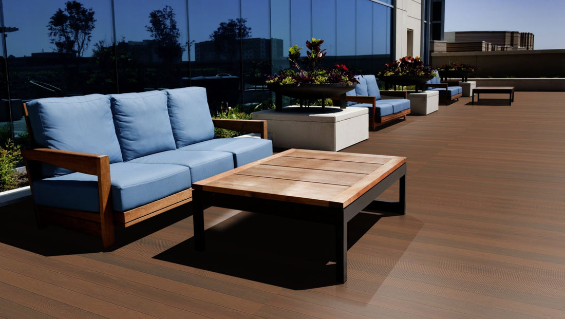 Ipê Prime KD gerillt Terrassendiele 21 x 145 mm Fixlängen Fixlängen Beispielbild Dachterrasse