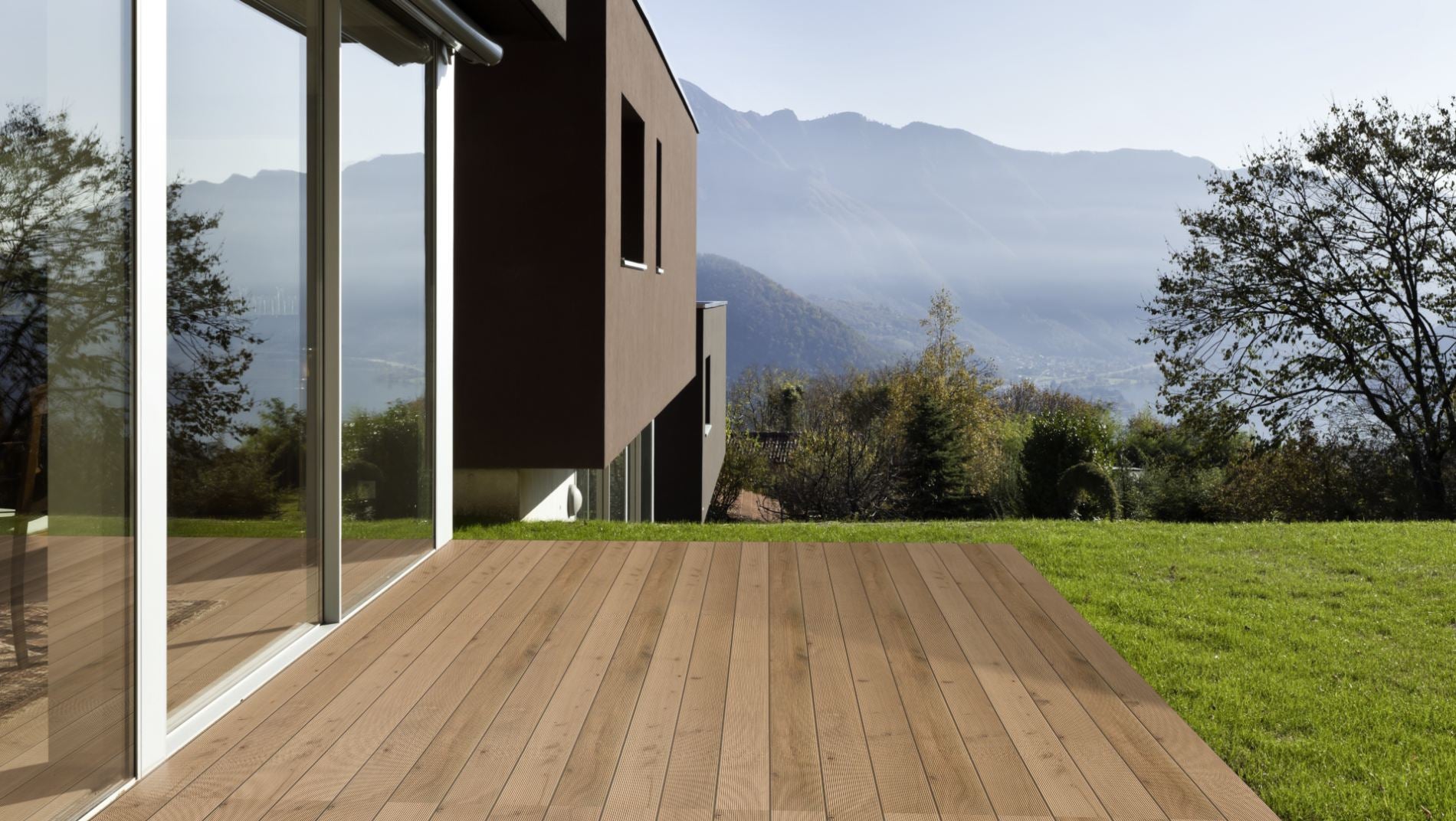 Eiche Standard KD gerillt Terrassendiele 25 x 140 mm Beispielbild Terrasse