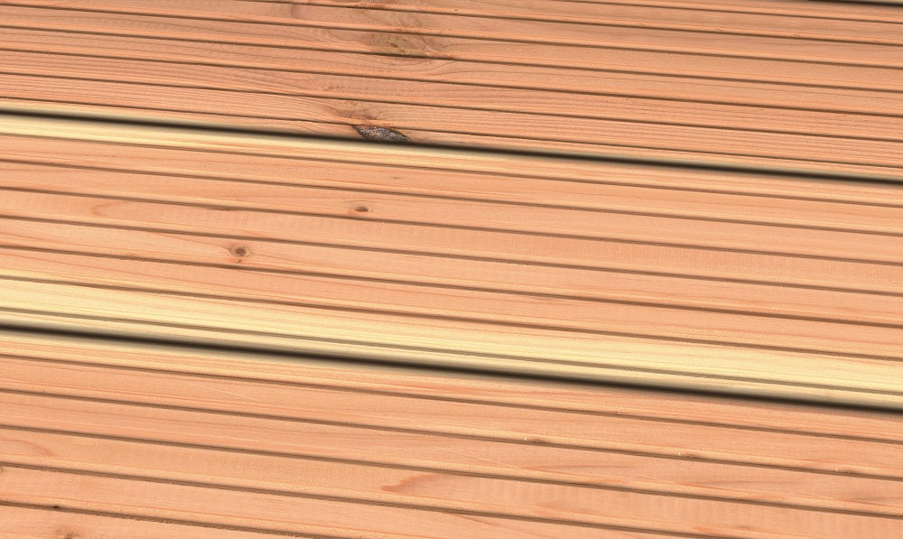 Douglasie I/III nachsortiert KD genutet Terrassendiele 26 x 145 mm Fixlängen Produktfoto
