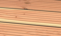 Grooved Douglas fir decking boards