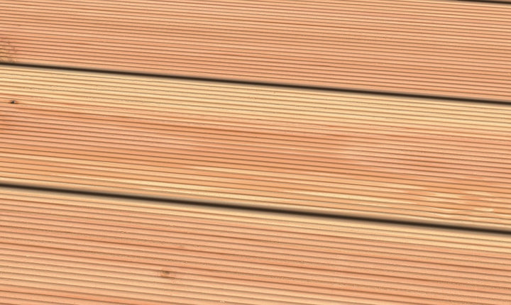 Douglasie I/III nachsortiert KD gerillt Terrassendiele 40x145mm Fixlängen Produktfoto