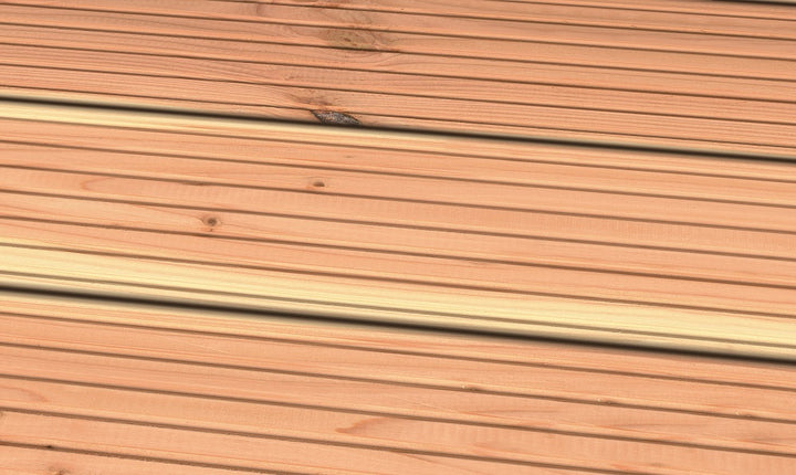 Douglasie I/III nachsortiert KD genutet Terrassendiele 40 x 145 mm Fixlängen Produktfoto