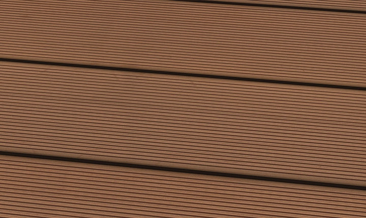 WPC 22 × 143 mm SOLID hellbraun gerillt Terrassendiele (massiv) Fixlängen Produktfoto