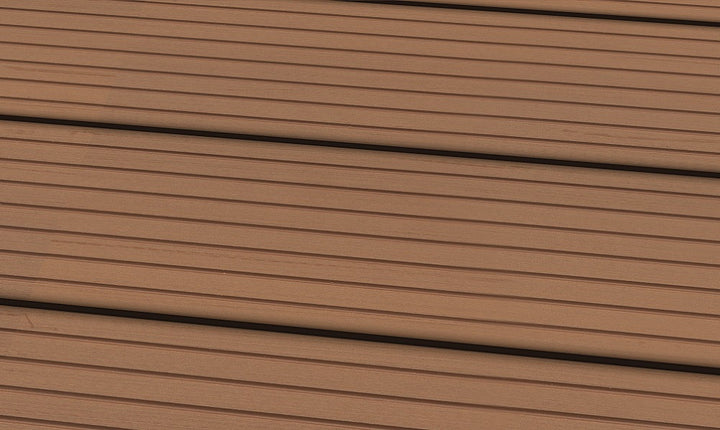WPC 22 × 143 mm SOLID hellbraun genutet Terrassendiele (massiv) Fixlängen Produktfoto