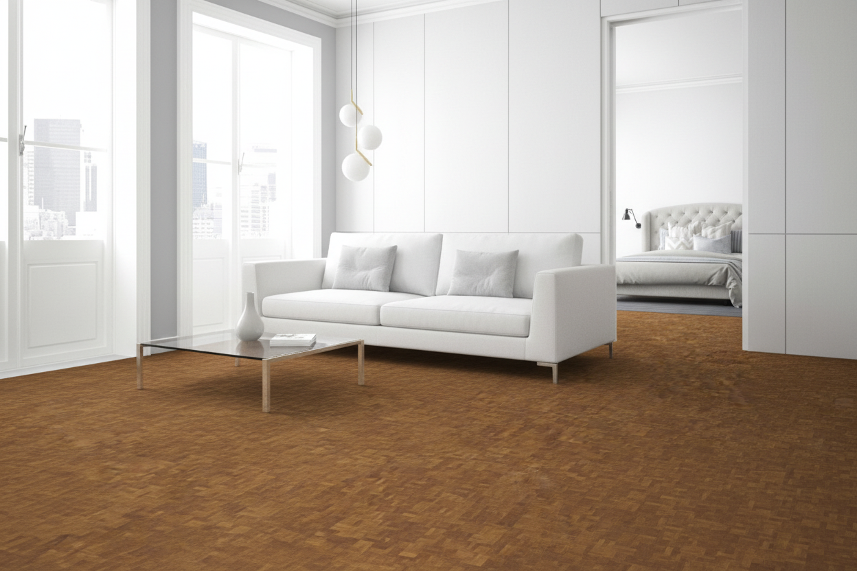 End-grain oak flooring, natural, 10 mm cubes