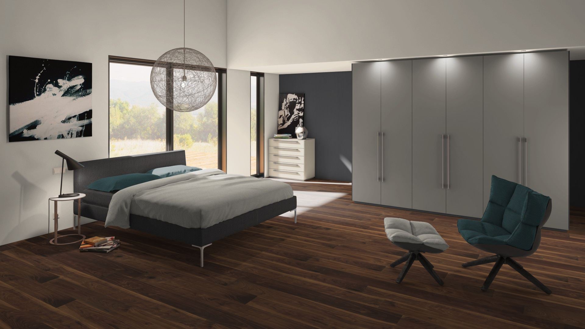 Parquet contrecollé 3 plis noyer américain Project, huilé, système clic, 15×190×1900 mm