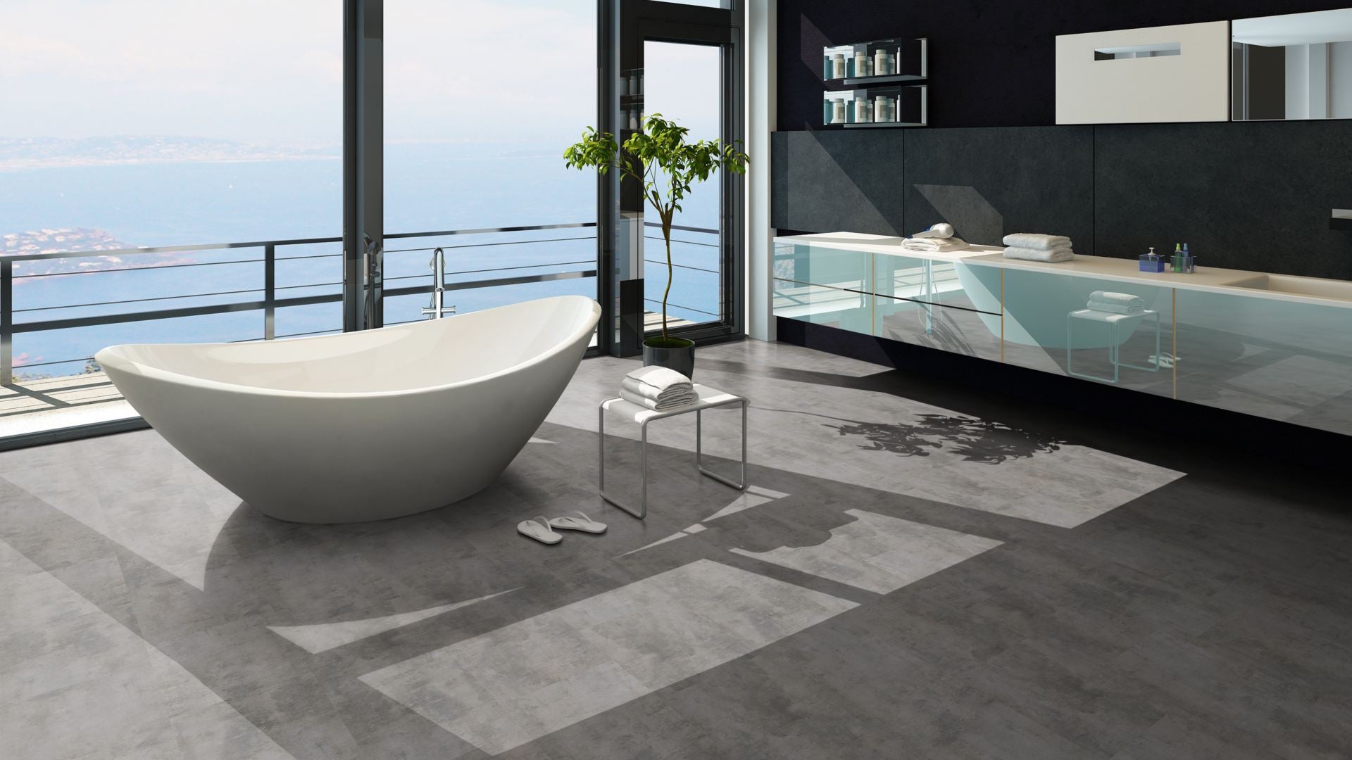 Atlas Home SPC Vinyl Designboden Click Beispielbild Bad