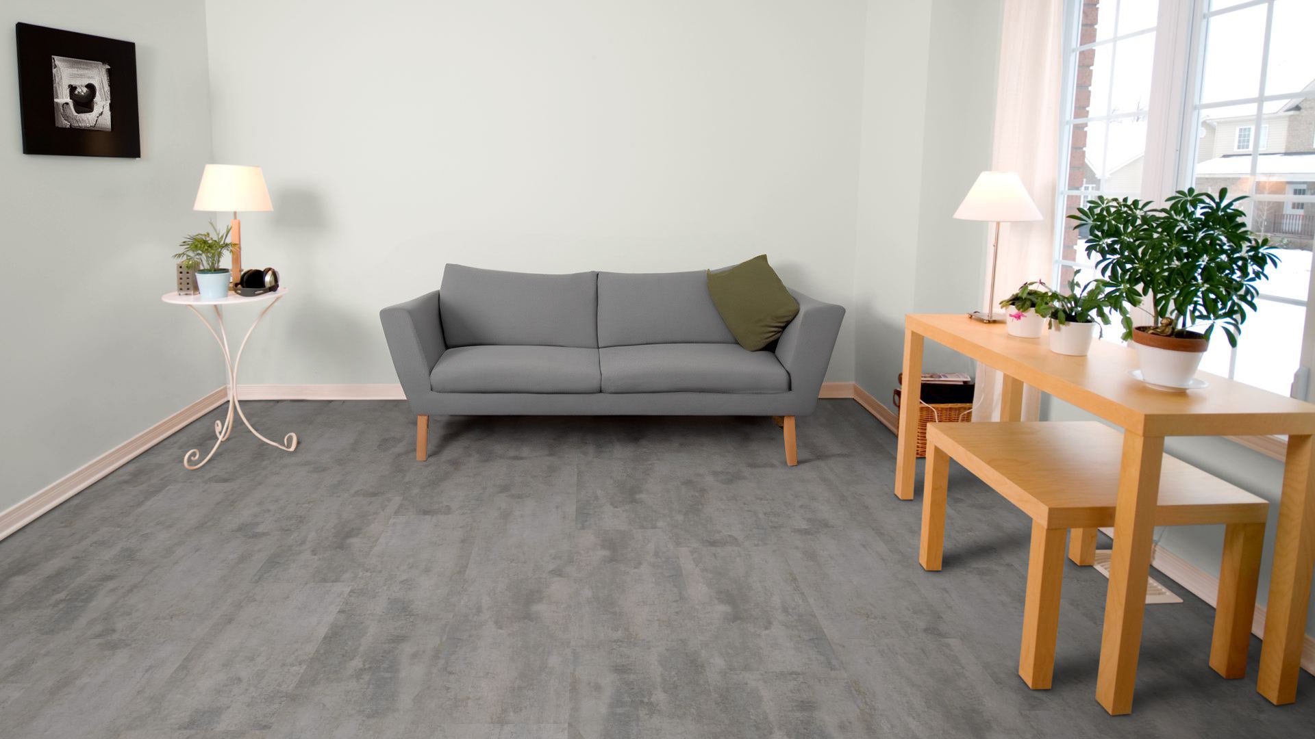 Atlas Home SPC Vinyl Designboden Click Beispielbild Wohnzimmer