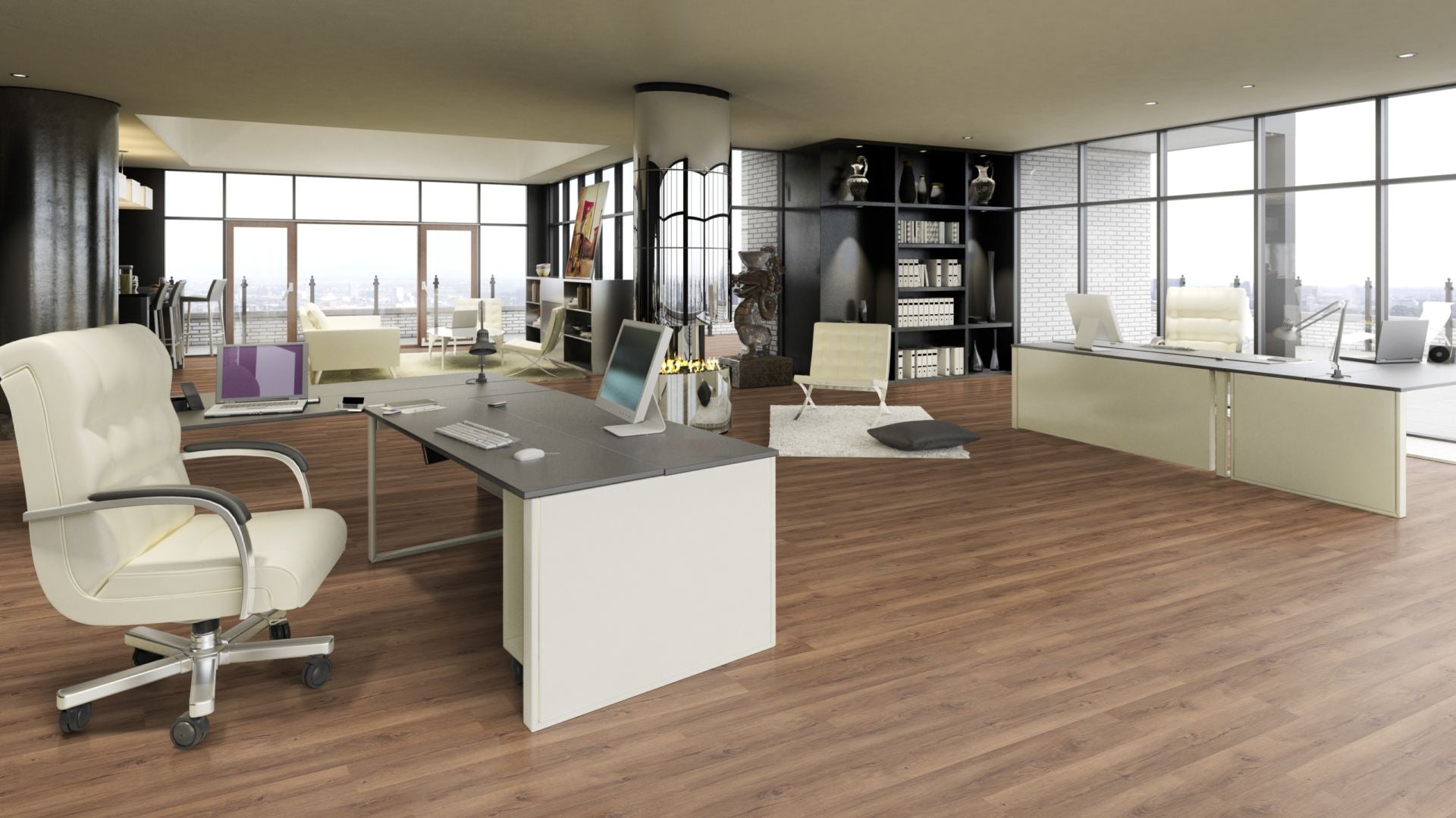 Theseus Traffic Vinyl Designboden Click 5,0 × 182 × 1220 mm – Beispielbild Büro