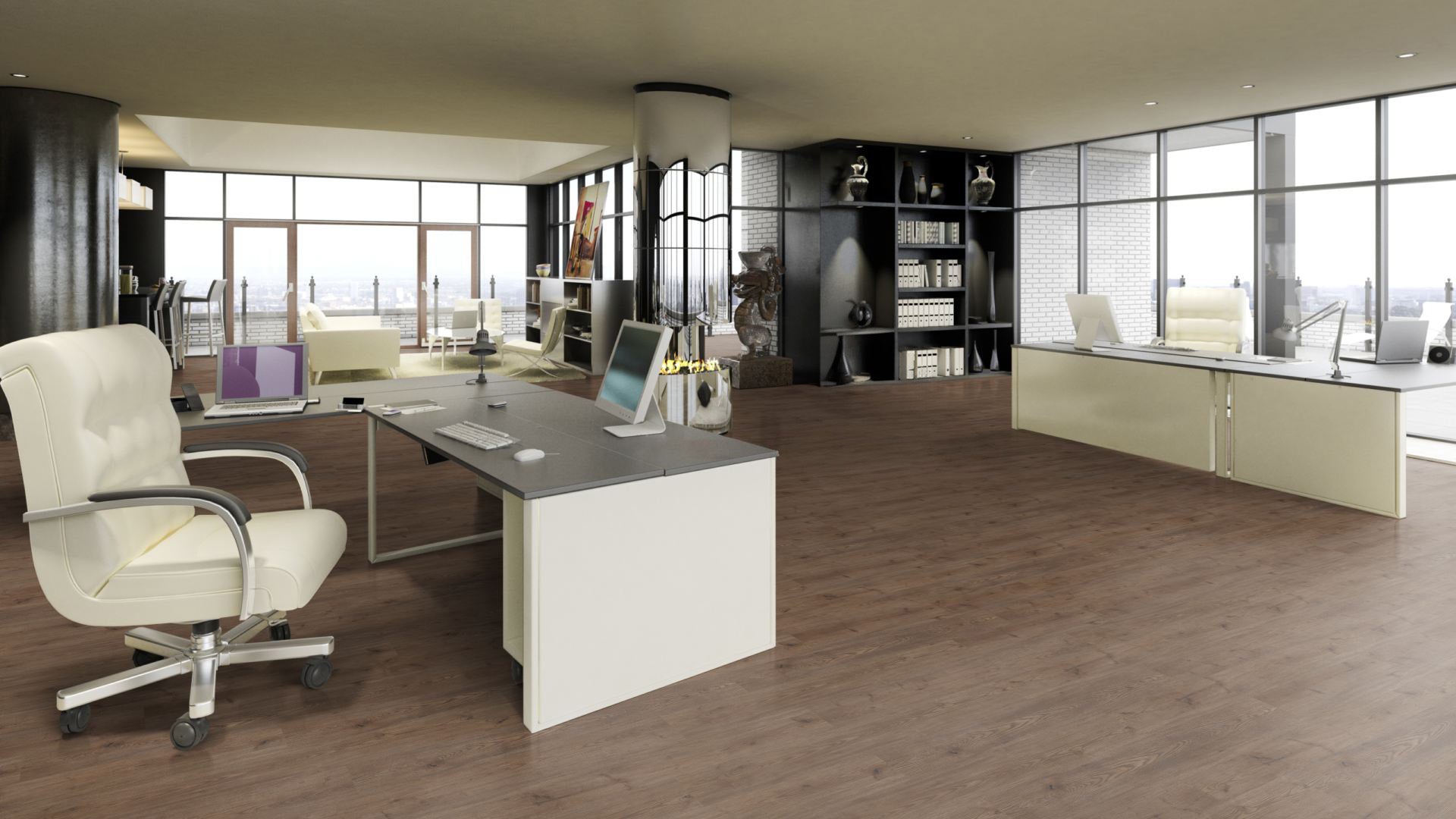 Ikarus Traffic Vinyl Designboden Click 5,0 × 182 × 1220 mm – Beispielbild Büro