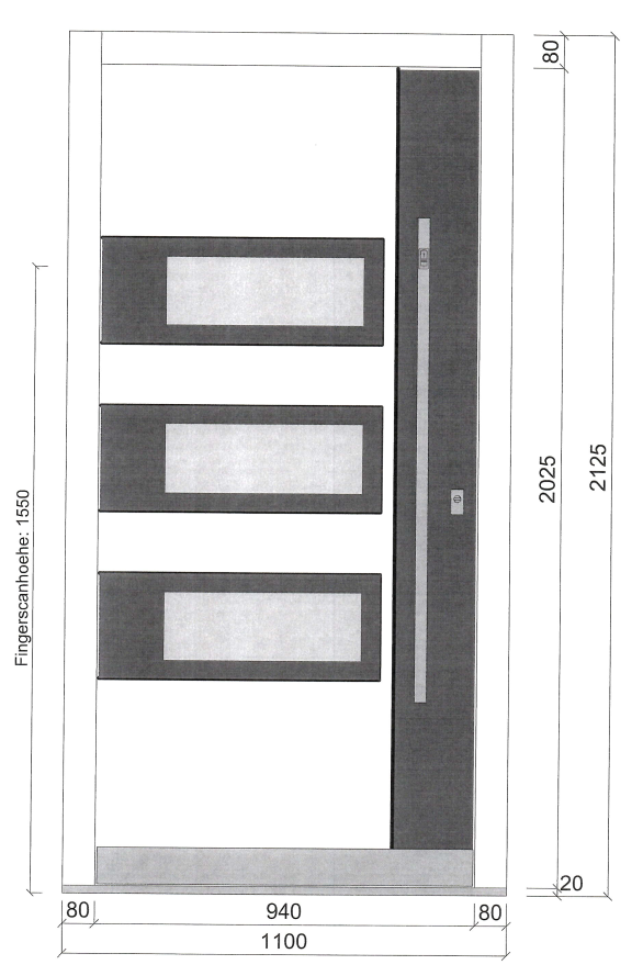 Porte d'entrée Trend DF 611 blanc - modèle d'exposition