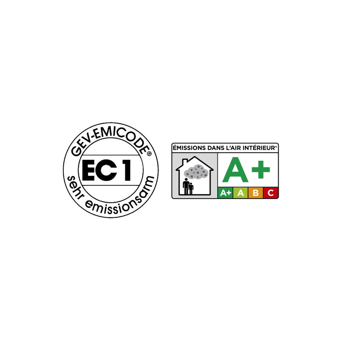 EC1 Logo und Emissionsarm A+
