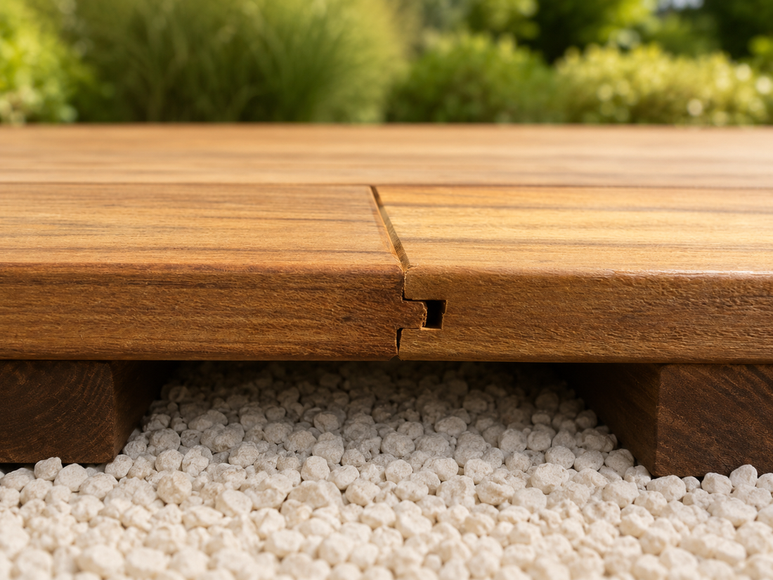 Lame de terrasse Ipê Prime KD lisse, système rainure et languette, 21 × 144 mm
