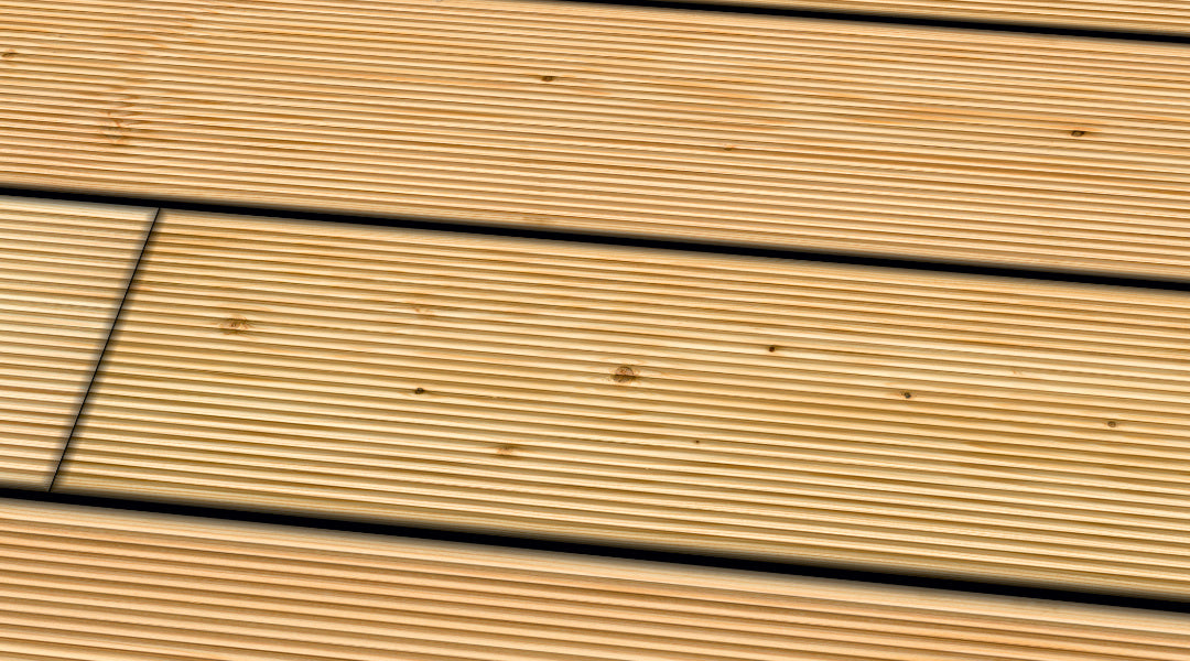 Lärche kanadisch VEH A/B KD gerillt Terrassendiele Produktfoto