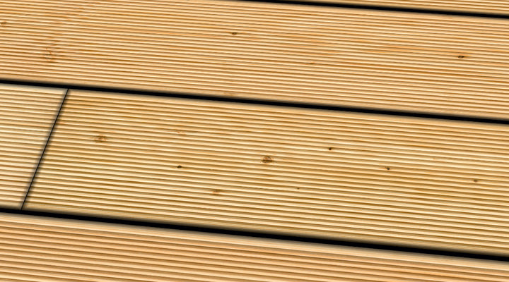 Lärche kanadisch VEH A/B KD gerillt Terrassendiele Produktfoto