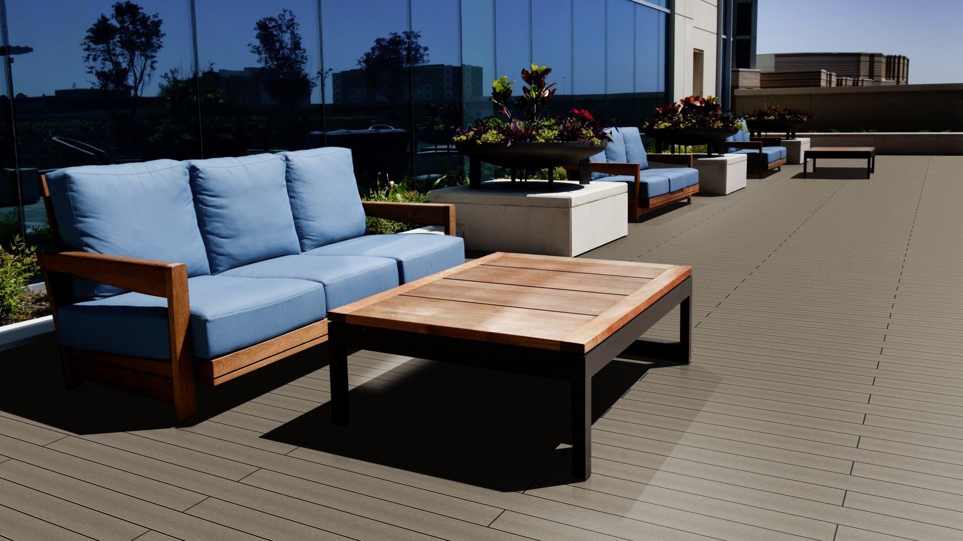 WPC 22 × 143 mm SOLID kieselgrau genutet Terrassendiele (massiv) Fixlängen