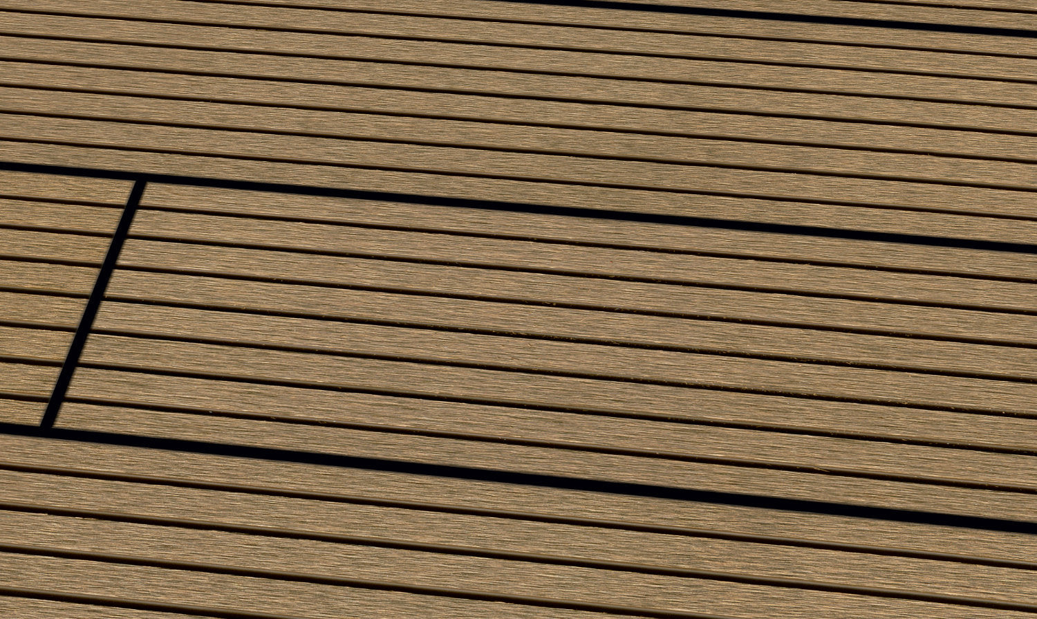 WPC 22 x 143 mm SOLIDE
 brun clair rainuré
 Terrasse (solide) longueurs fixes