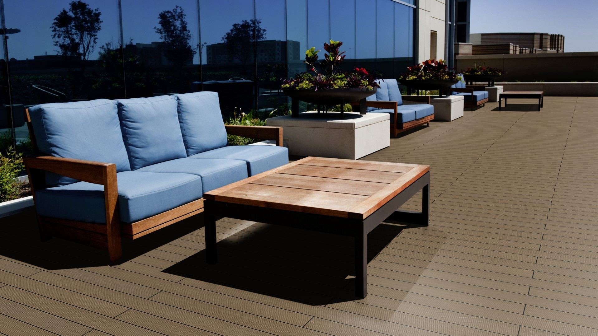 WPC 22 × 143 mm SOLID mandelbraun gerillt Terrassendiele (massiv) Fixlängen