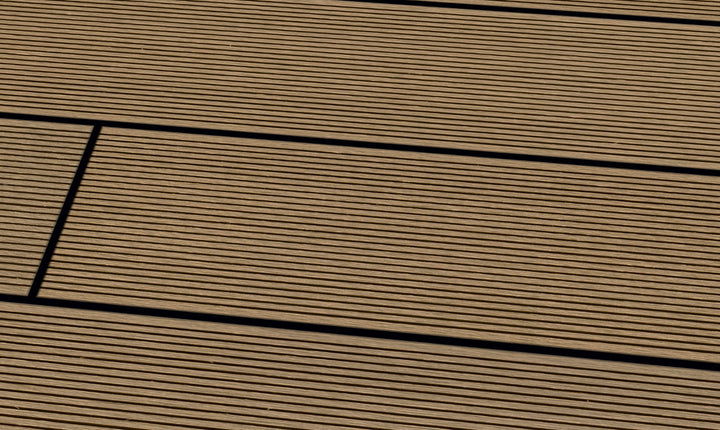 WPC 22 × 143 mm SOLID mandelbraun gerillt Terrassendiele (massiv) Fixlängen