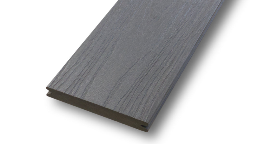 WPC 20 × 143 mm SOLID – CoEx Terrassendiele (massiv, Fixlängen) Produktfoto Schiefergrau 