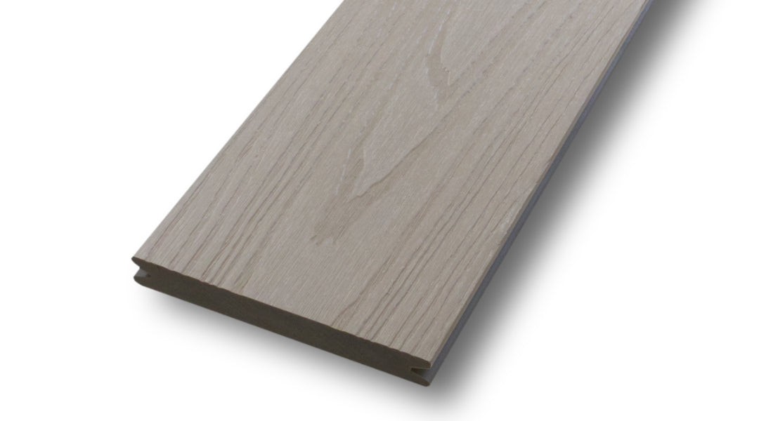 WPC 20 × 143 mm SOLID - CoEx Cement Oberfläche: Struktur Terrassendiele (massiv) Fixlängen Produktfoto Eisengrau