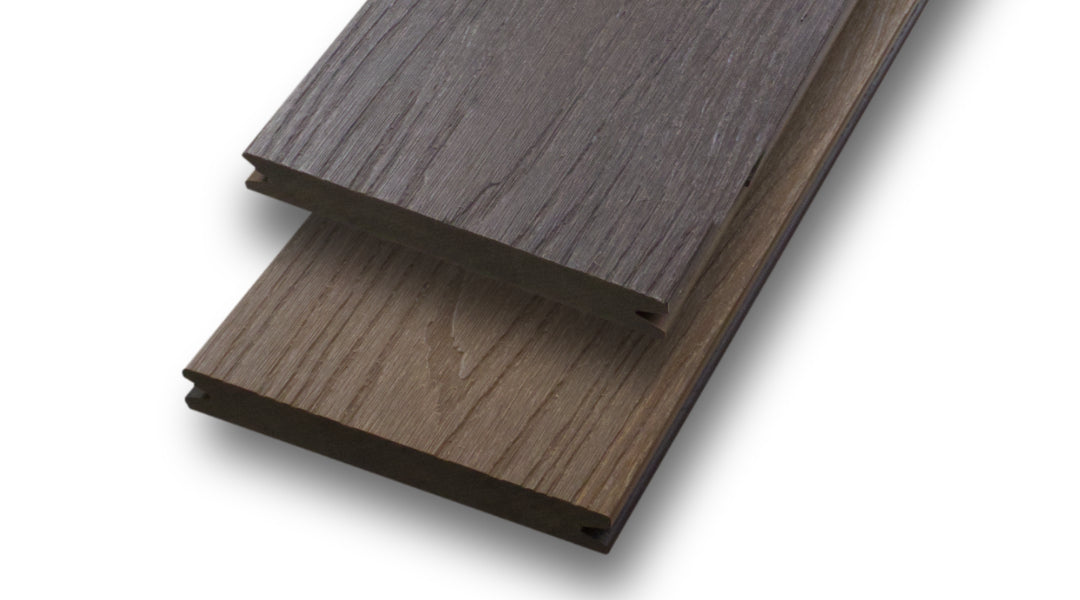 WPC 20 × 143 mm SOLID - CoEx Tabak Oberfläche: Struktur Terrassendiele (massiv) Fixlängen Produktfoto Übersicht