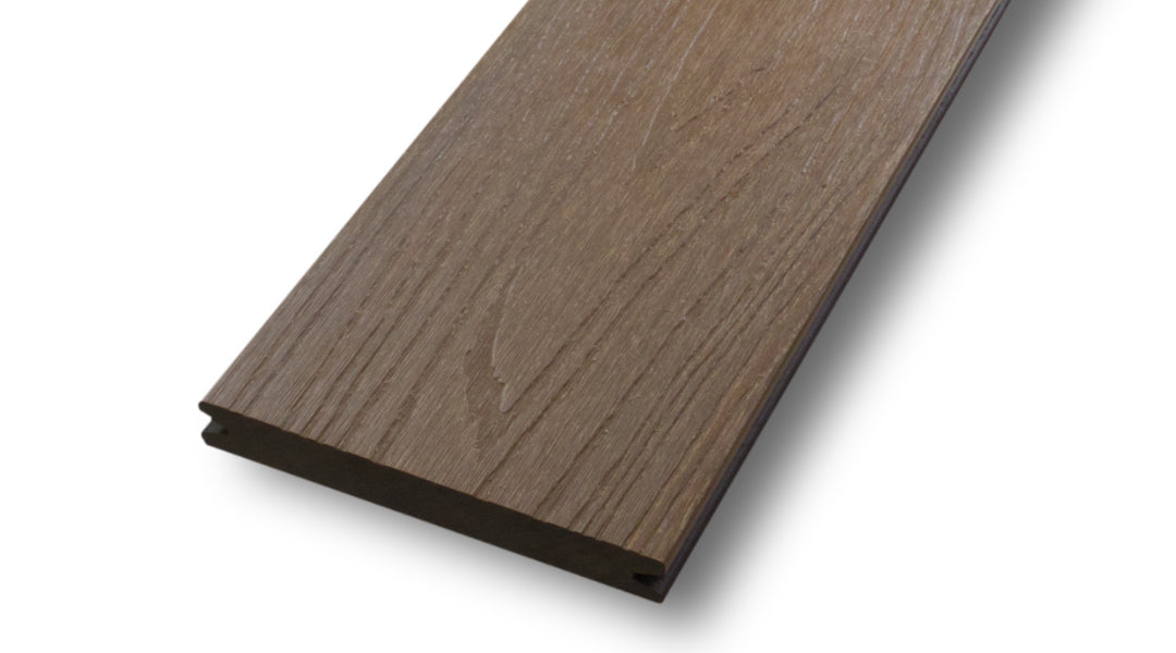 WPC 20 × 143 mm SOLID - CoEx Tabak Oberfläche: Struktur Terrassendiele (massiv) Fixlängen Produktfoto Tabak