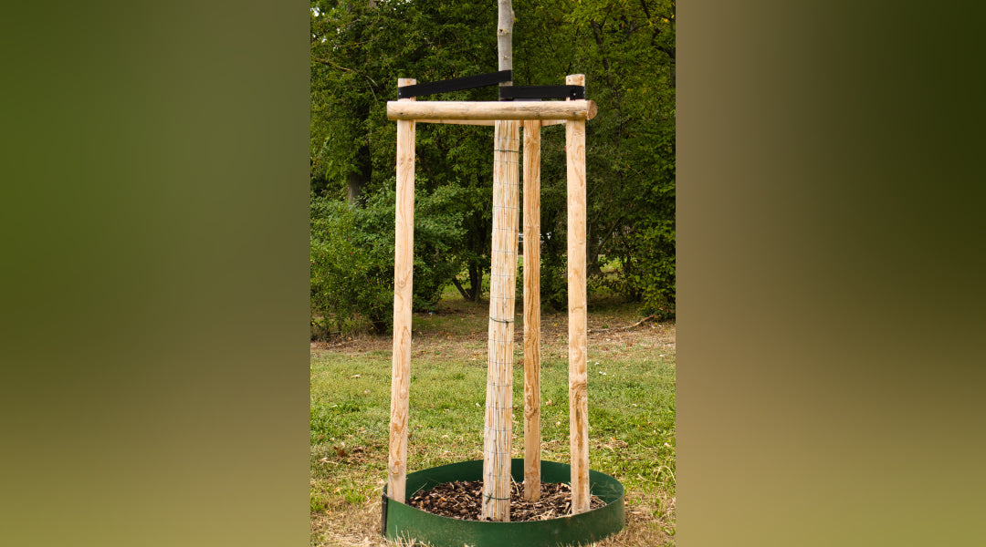 Baumpfahl Kiefer/Fichte Ø 80mm Länge 1,50m Anwendungsbeispiel