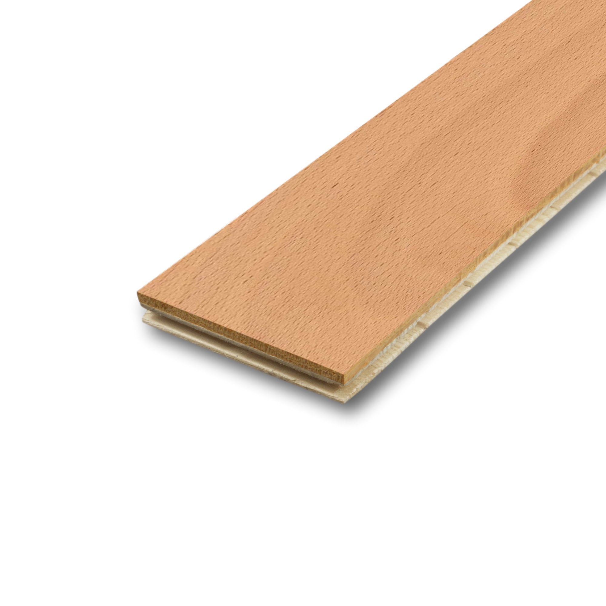 Parquet contrecollé 2 plis en hêtre étuvé, huilé nature, 11 × 67 × 470 mm