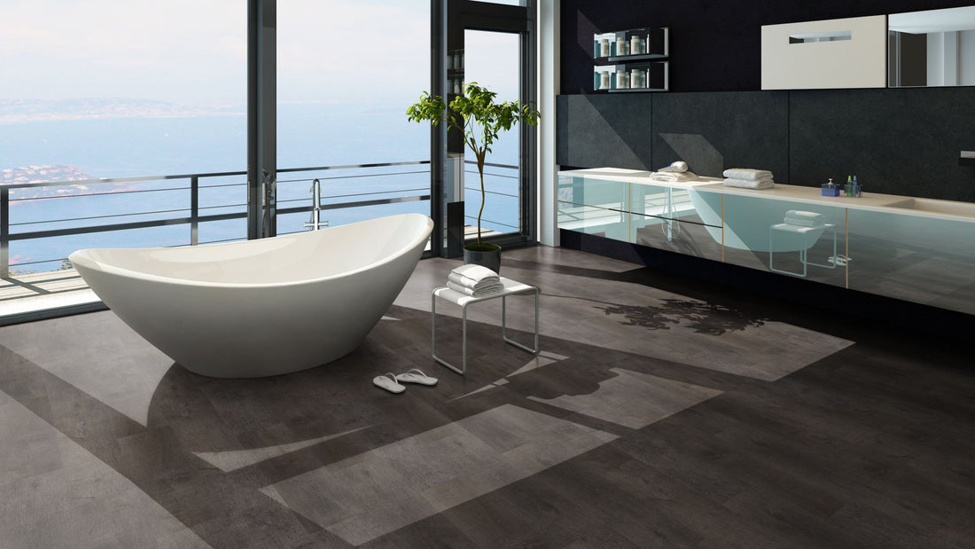 Gaia Traffic Vinyl Designboden Klebeplanke Beispielbild Badezimmer