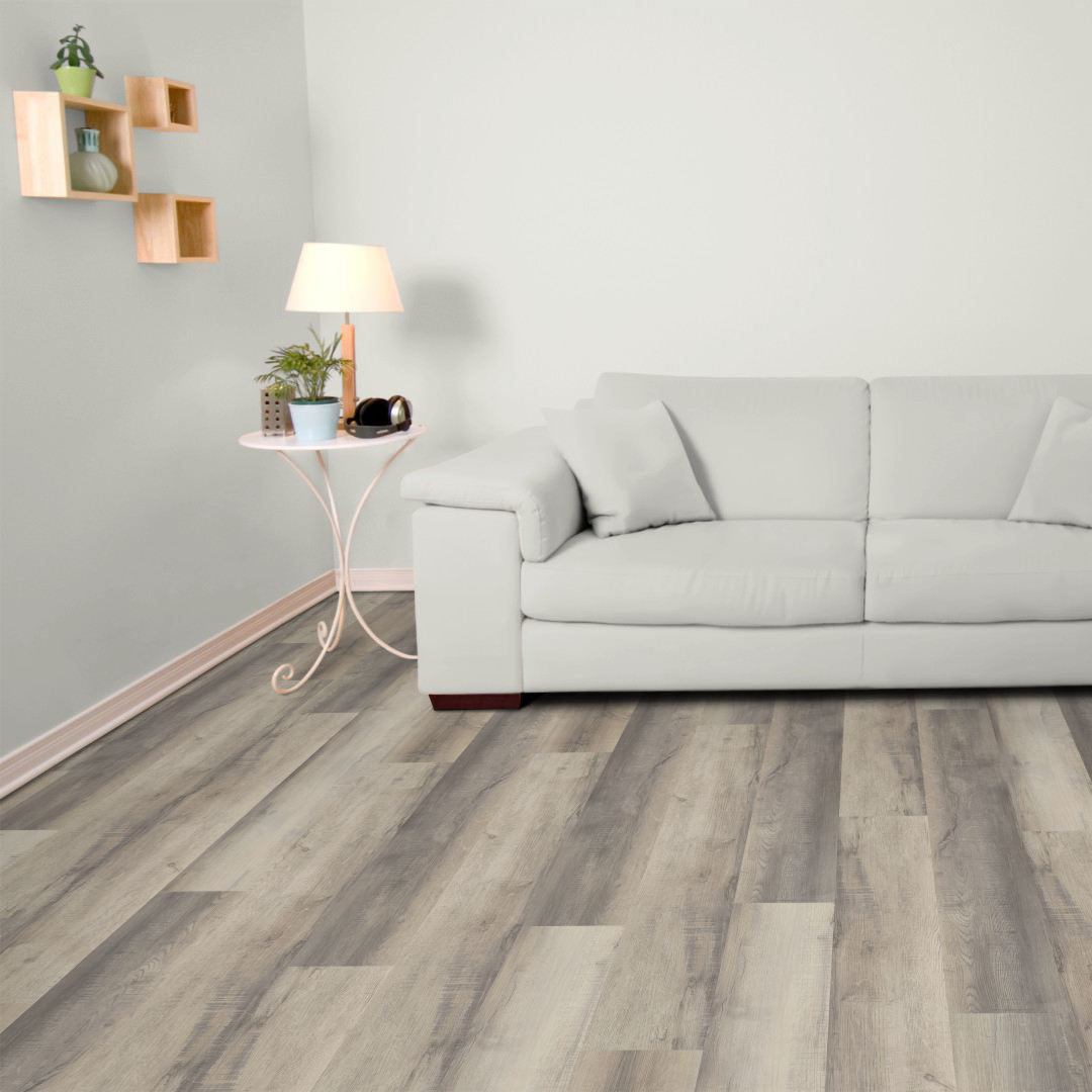Vinyl Designböden ausgelegt in einem Wohnzimmer