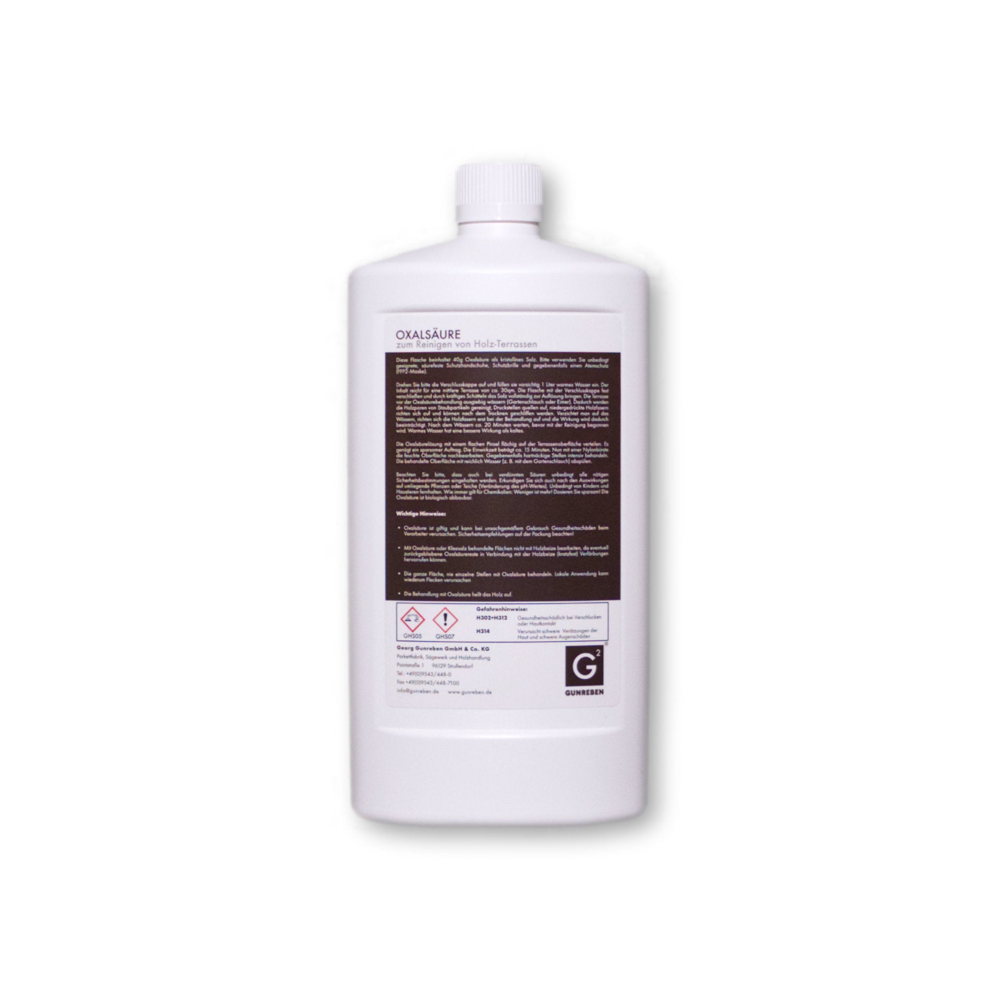 Oxalsäure 40g Produktfoto Rückseite