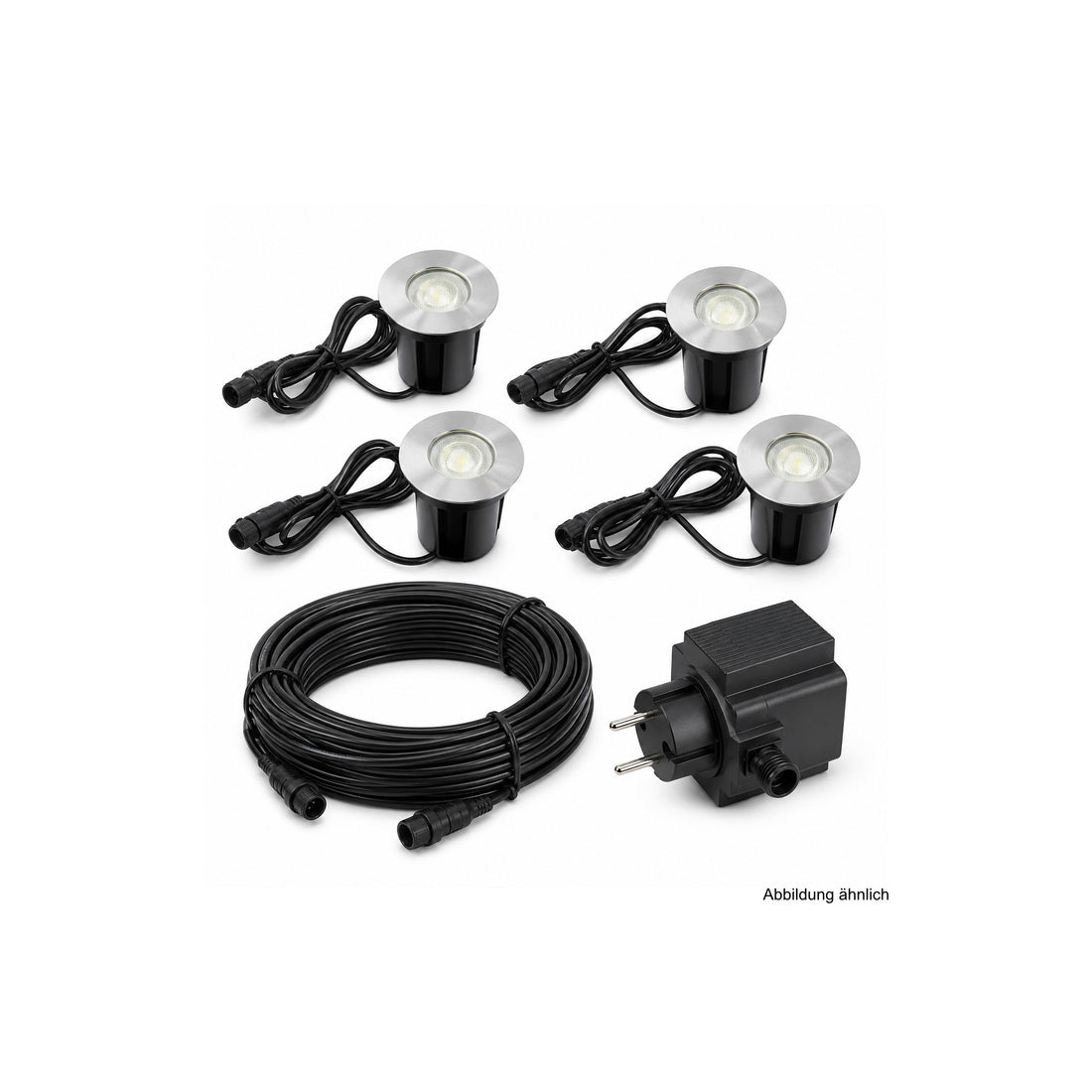 Mars Einbauleuchten-Set 4er LED Edelstahl inkl. Trafo – Restposten
