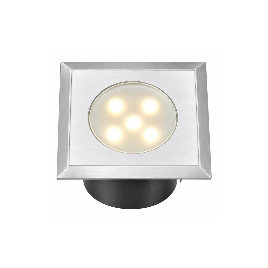 Spot encastrable Xenia inox/verre 1 W LED 70×70 mm – Fin de série