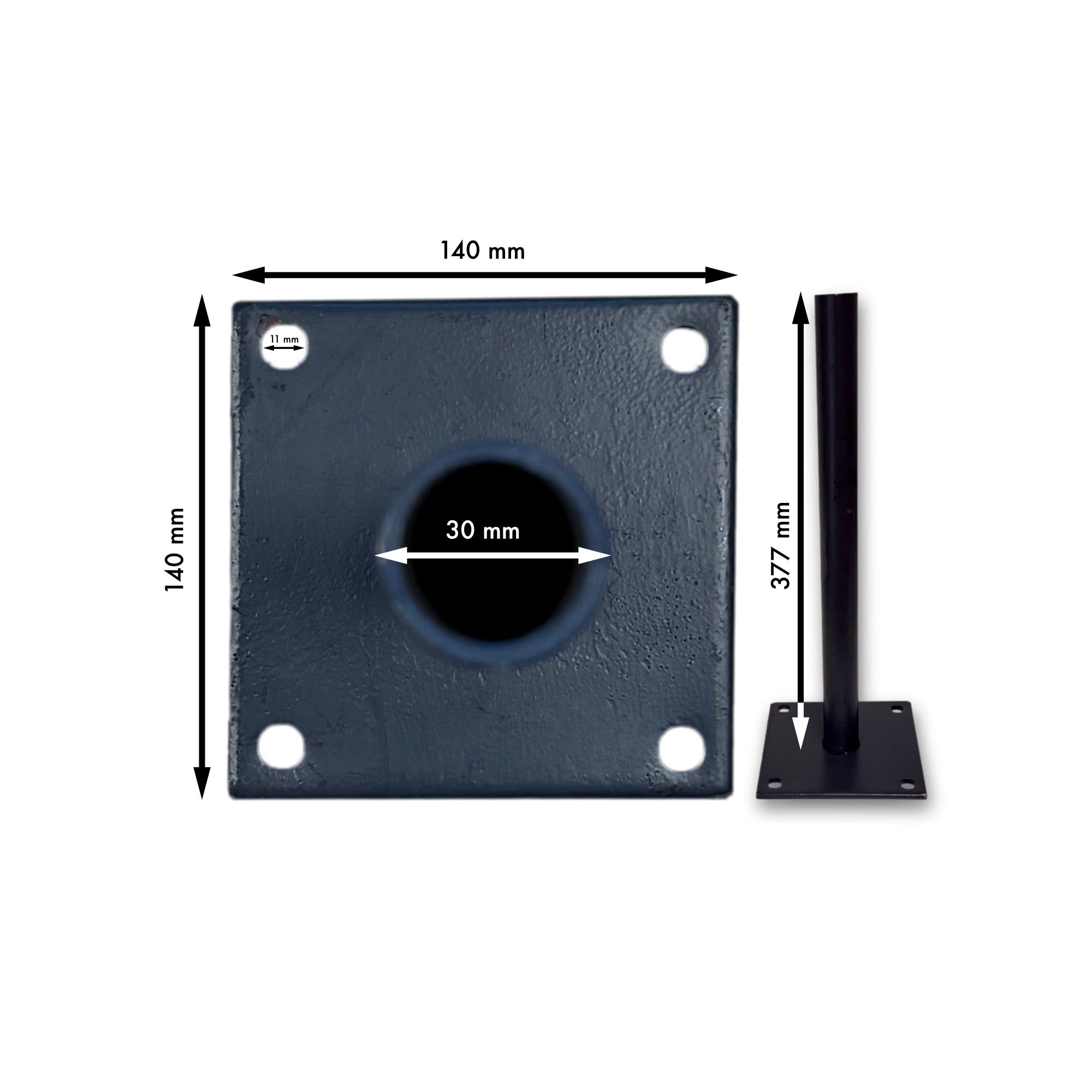 Post anchor for doweling, anthracite, 380mm – without screws – clearance item