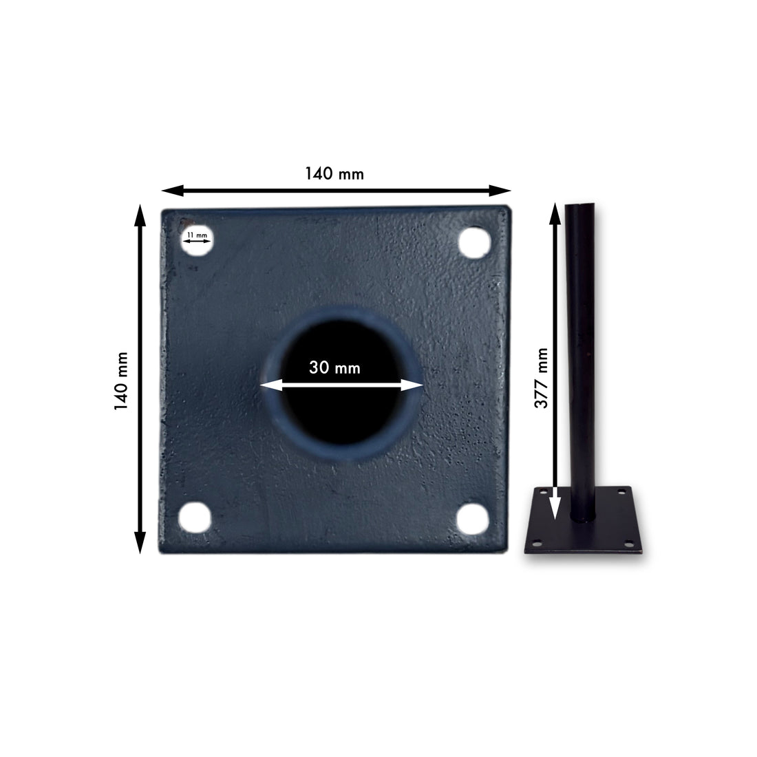Post anchor for doweling, anthracite, 380mm – without screws – clearance item